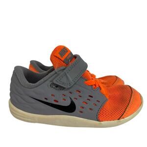 Nike Toddler Lunar Stelos Sneakers Orange Gray Mesh Size 7C